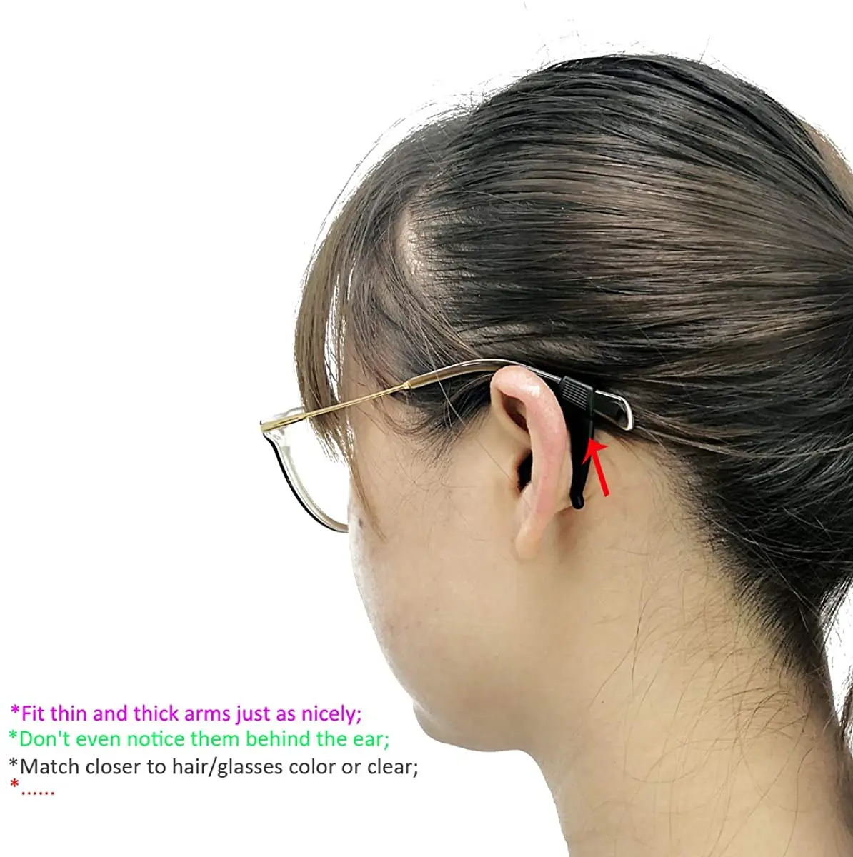10 Pair Eyeglass Ear Grip Ʈ ̲  Ȧ, ε巯 Ǹ Ȱ   ۶ Ȱ   ̳