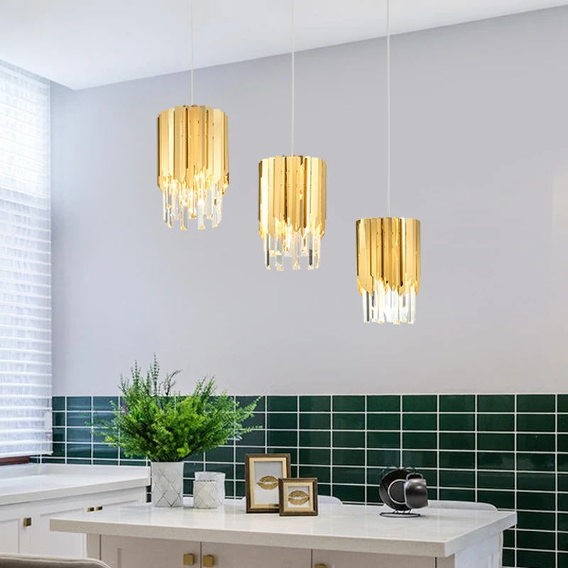 

crystal pendant lights restaurant lamp bar gold stainless steel crystal pendant lights home lighting