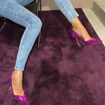

LAPOLAKA Female Pumps Big Size 47 High Heels Bling Sexy Bridal Wedding Shoes 2020 Woman Party Wedding Shoes Woman Shoes