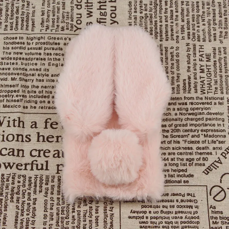 

Case For SamSung M51 Fashion hairy Plush Rabbit fur winter Keep warm Phone Case For SamSung M51 diamond Soft Silicone Back Cover