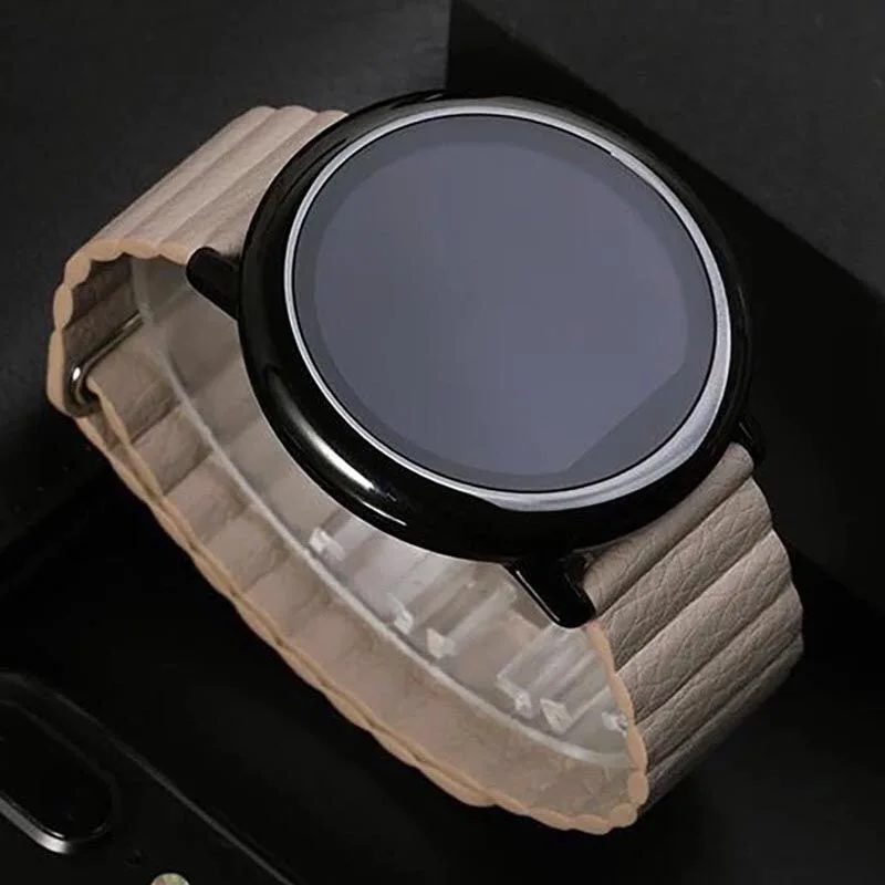 20 мм 22 мм магнитный ремешок из натуральной кожи для samsung Galaxy gear s3 Galaxy 42 мм 46 мм Active2 часы ремешок Браслет