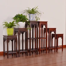 Деревянная стойка для гостиной, балкона, в китайском стиле, полка для цветов из цельного дерева, многоэтажная, для помещений, дерево вяза, зеленый цвет, лло, хлорофитум, рама