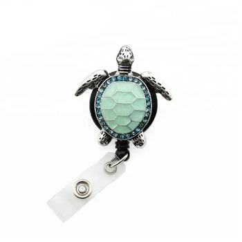 

Retractable Crystal Enamel Animals Turtle Badge Reel Student Nurse Exihibiton ID Name Card Badge Holder Office Supplies