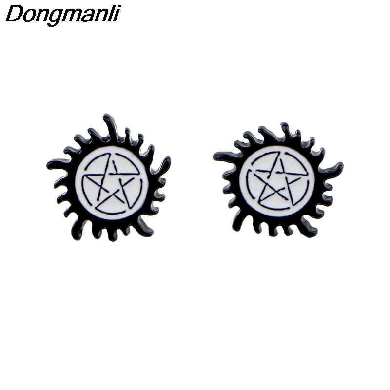 P4206 Dongmanli сверхъестественные серьги-гвоздики для женщин, эмалевые серьги, вечерние ювелирные изделия, подарки для девушек
