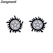 P4206 Dongmanli сверхъестественные серьги-гвоздики для женщин, эмалевые серьги, вечерние ювелирные изделия, подарки для девушек