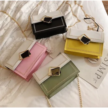 

2020 Korean version of the lock stitch stitching chain one shoulder messenger net celebrity little fairy bag girl