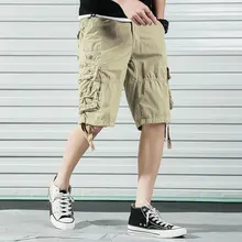 Хорошие новые мужские военные карго шорты летние хлопковые шорты мужские высококачественные шорты с несколькими карманами мужские повседневные Бермуды