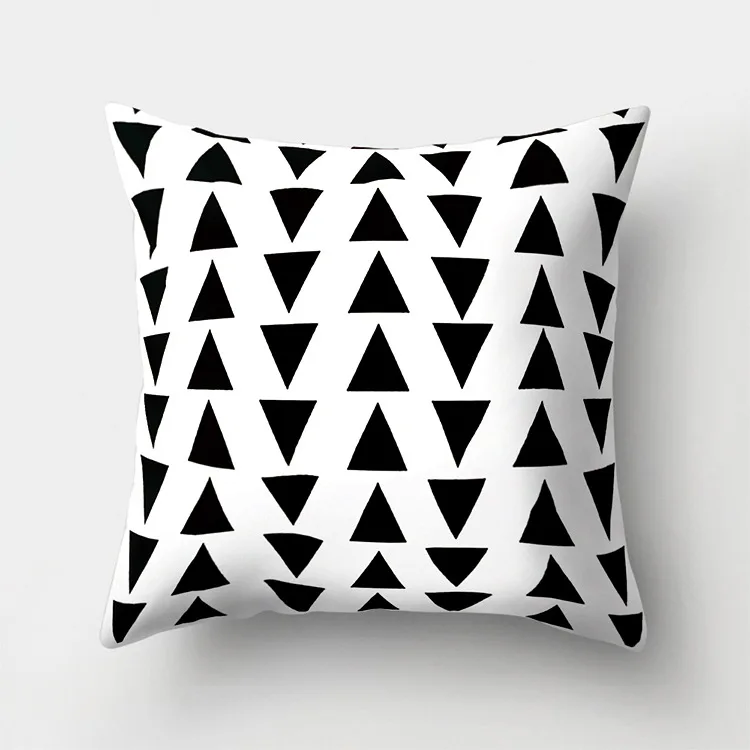 Black White Geometric Cushion Throw Pillows Polyester Decorative Pillowcase 45*45 Nordic Style Home Decor Pillow