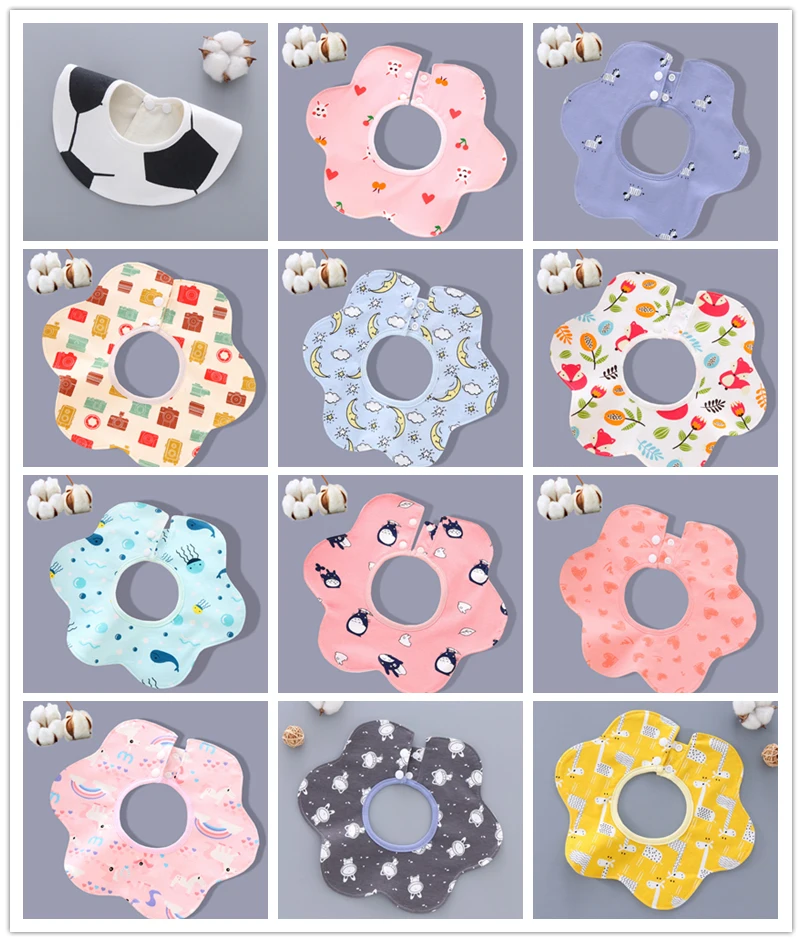 Детские нагрудники модные с круглым вырезом детские слюнявчики 360 градусов