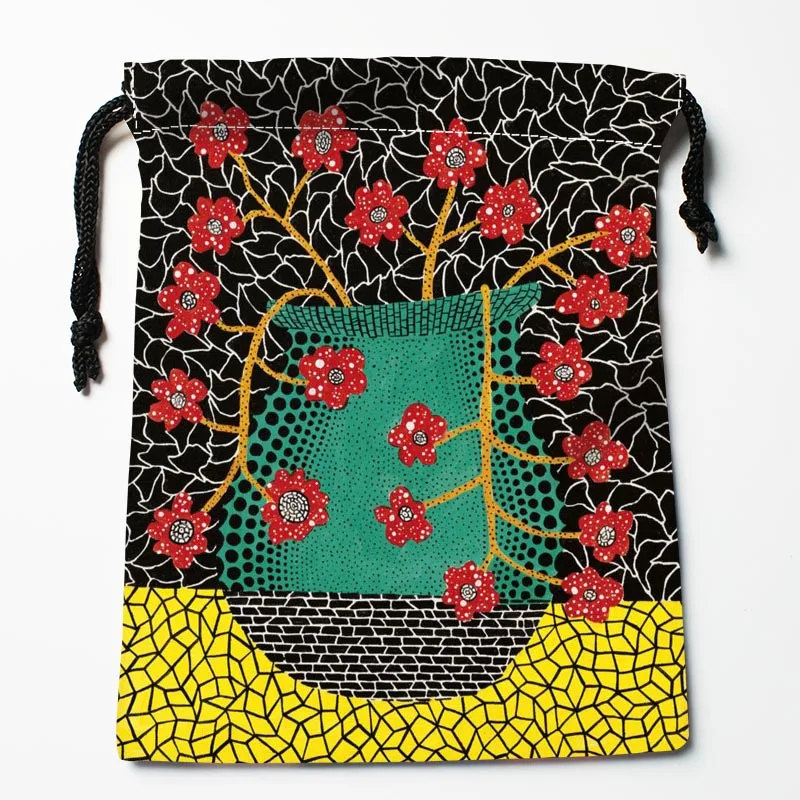 6 На заказ Yayoi Kusama Art Drawstring сумки пыленепроницаемые модные сумки для хранения с принтом для мальчиков и девочек Подарочная сумка на день рождения размер 18X22 см - Цвет: 6