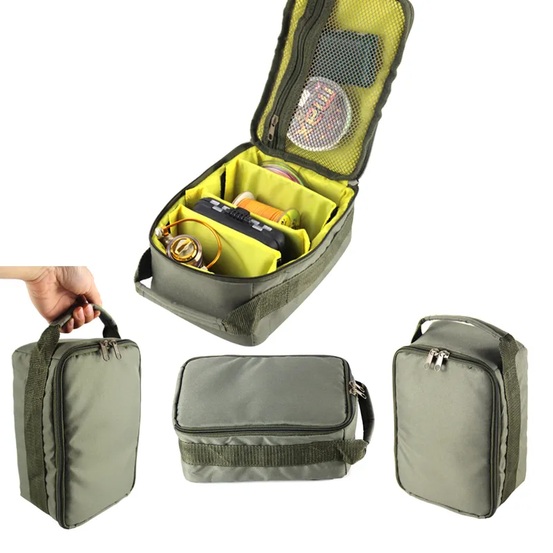 W.P.E Fishing Tackle Bag with 4 Small Pouches Fishing Reel Lure Storage Bag  Pouch Fishing Tackle Organizer Bag 