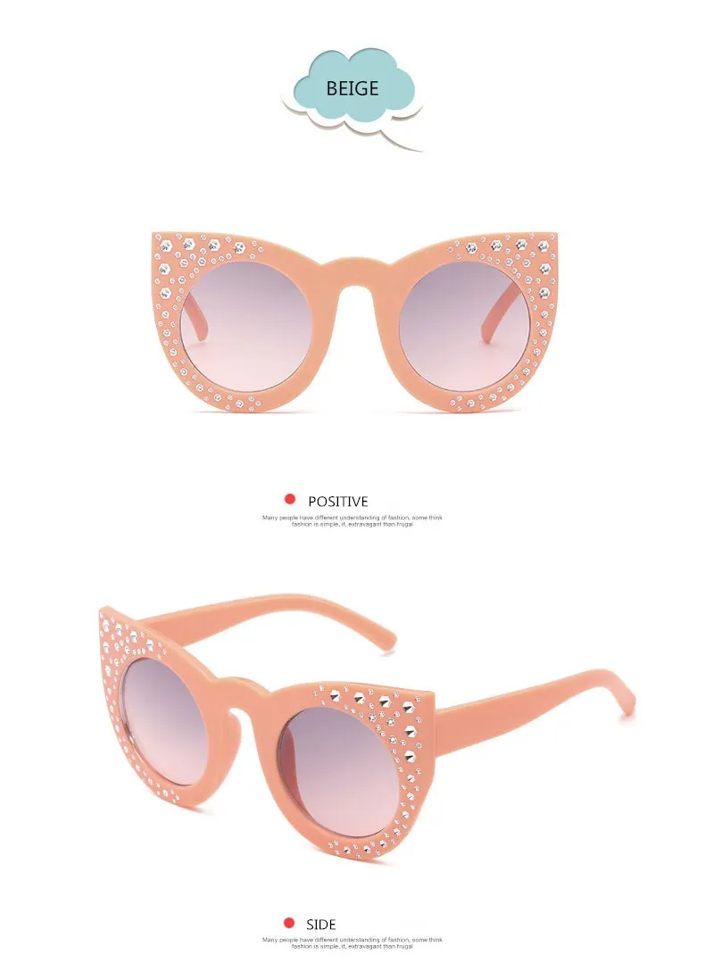 XojoX, детские солнцезащитные очки для девочек, модные солнцезащитные очки с бриллиантовым сердцем, высококачественные Стразы в форме сердца, детские очки UV400