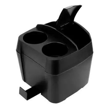 

Multi-functional Universal Large Capacity Car Black Garbage Can plastic material with two beverage seats non-toxic tasteless