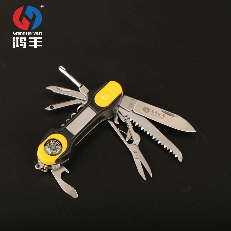

Hilltop Limited Time Promotion Multifunctional Tool Gift Set Multi-functional Outdoor LED Light Swiss Army Knife Folding Knife