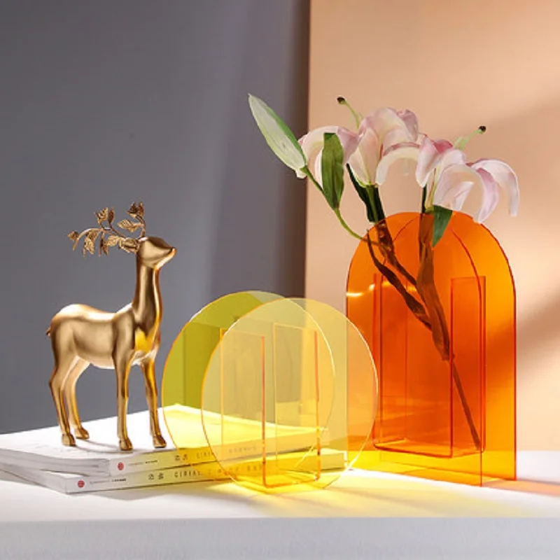 

O.RoseLif Hotel Wedding Office Home Decoration Creative Acrylic Vases Magic Geometry Terrarium Hydroponic Flower Bottle