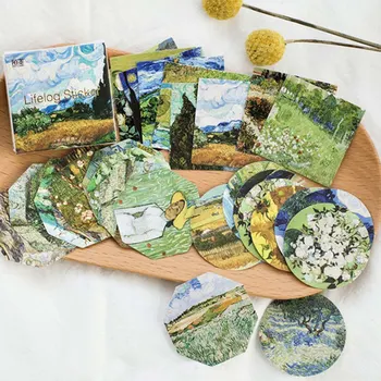 

45 pcs/bag Painting Stationery Stickers Meet Van Gogh Paper Stationery Stickers For Decoration Diary Scrapbooking
