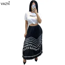 VAZN популярные сексуальные элегантные модные женские юбки, однотонные шифоновые юбки джокер, плиссированные макси юбки MD202