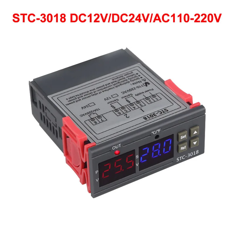 

STC-3018 Intelligent Digital Temperature Controller Thermostat Temperature Control Switch Thermostat for Incubator Relay Output