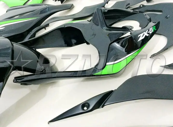 Литье под давлением ABS обтекатель подходит для Kawasaki ZX6R 2009 2010 2011 2012 Обтекатели ZX-6R 09 10 11 12 ниндзя 636 зеленый черный Лидер продаж