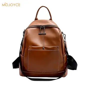

2020 New Women Backpack PU Leather Solid Color Shoulder bags for Teenager Girls Female Travel Casual Shoulder Schoolbags