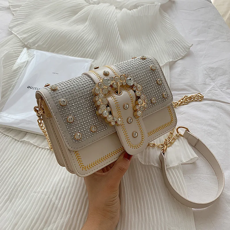 

Luxury Diamond Square Bag Women Crossbody Bags For Women Chain Shoulder Bags Fashion PU Leather Female Messenger Bag Ladies Flap