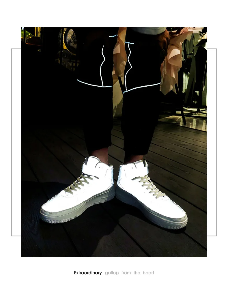Высокие кроссовки на платформе; Мужская блестящая Толстая обувь со светоотражающими вставками; мужские ботинки с массивным каблуком для увеличения роста; Tenis Masculino; Мужская прогулочная обувь