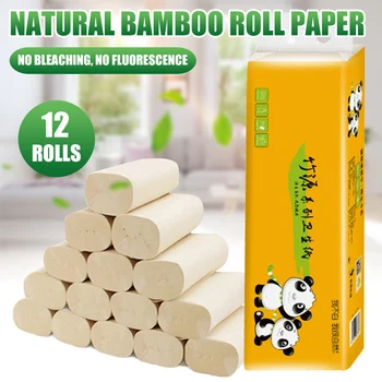 

12 Rolls Toilet Paper Household 4 Layer Tissue Soft Skin-Friendly for Home Bathroom New HKS99