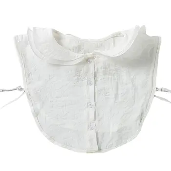 

THINKTHENDO Women Girl Autumn Detachable Half-Shirt Layered Agaric Ruffles Lapel Fake Collar