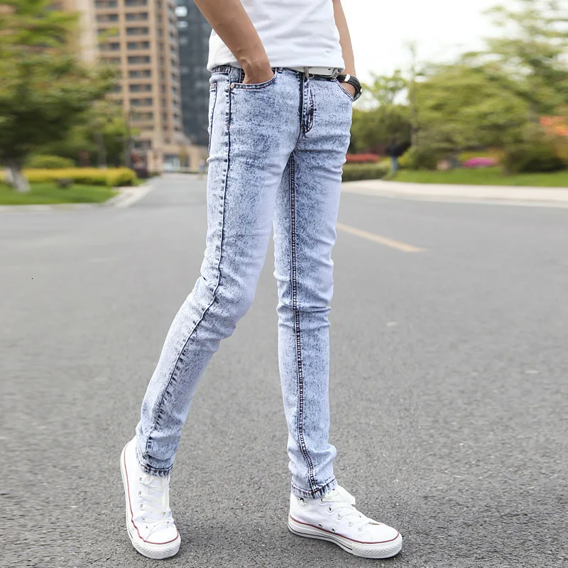 Высококачественные узкие джентльмен 2018 Новинка весны деним Повседневное новые оригинальные Брендовые мужские джинсы Slim Fit