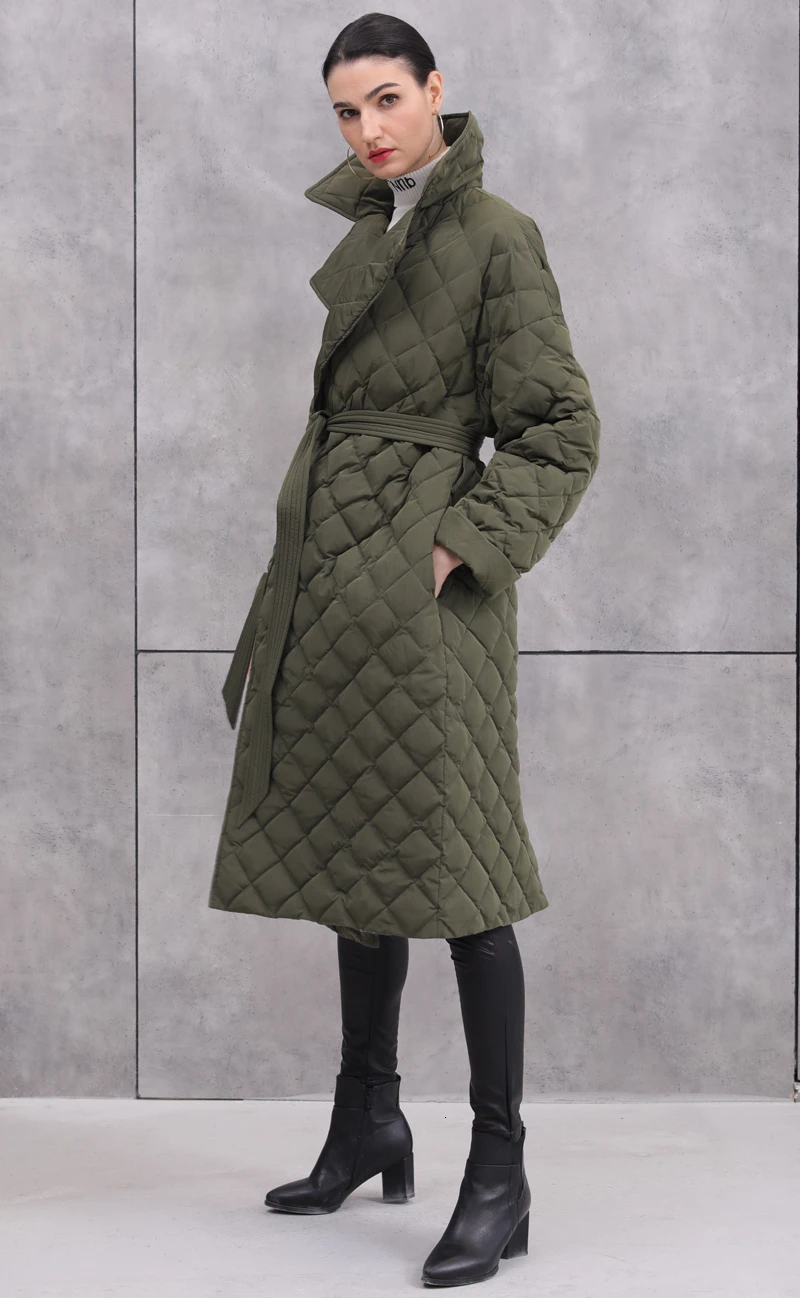 Зимняя женская модная уличная куртка с темпераментом, женский пуховик с отворотом, с бриллиантами, с регулируемой талией, женский зимний пуховик