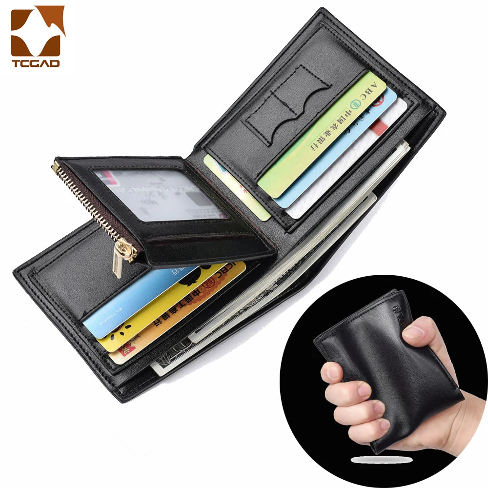 Мужские кошельки мужские кожаные cartera hombre короткий карман на молнии для мужчин кошелек Тонкий клатч мужской кожаный кошелек portafoglio