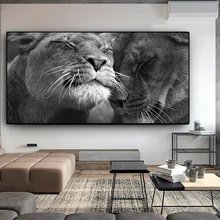 Черно-белый Африканский Лев дикая картина с рисунком животных плакаты и принты Роспись стен куадроса картины для гостиной домашний декор