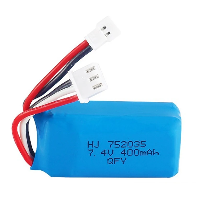 Original 7.4v Battery For DM007 RC Airplane Quadcopter Drone Helicopter Toy Spare Parts 2s 7.4V 400MAH Lipo Battery XH2.54 Plug 5