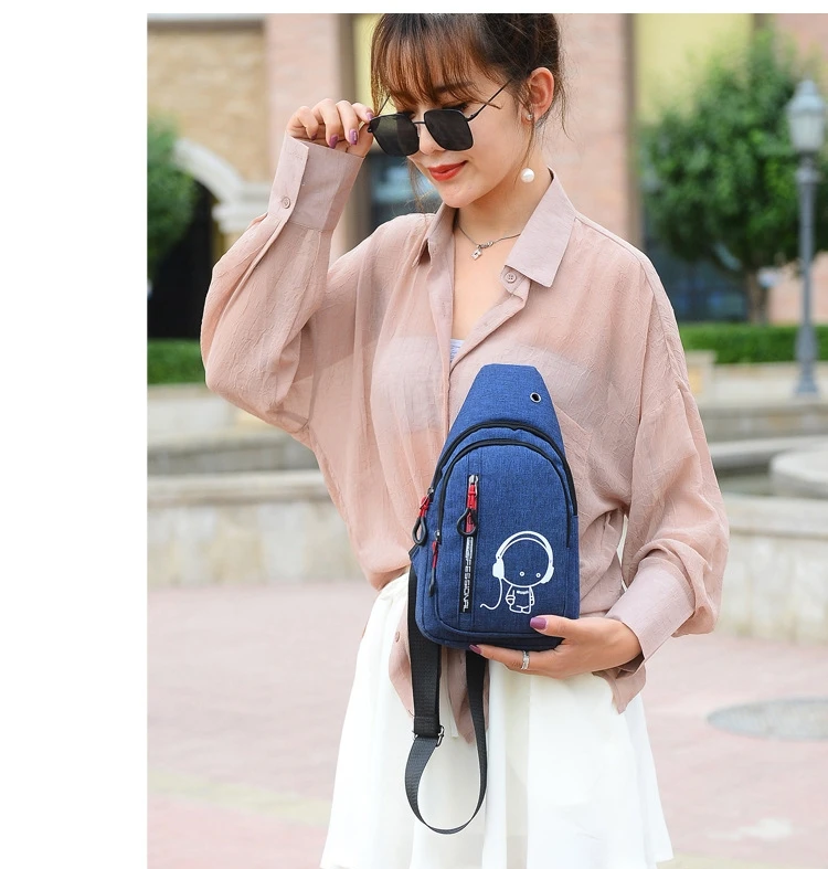 Luminous oxford Women men Chest Bag Small Bag Wild Messenger Bag Crossbody Fashion One Shoulder Bag Anti Theft casual sling Bag