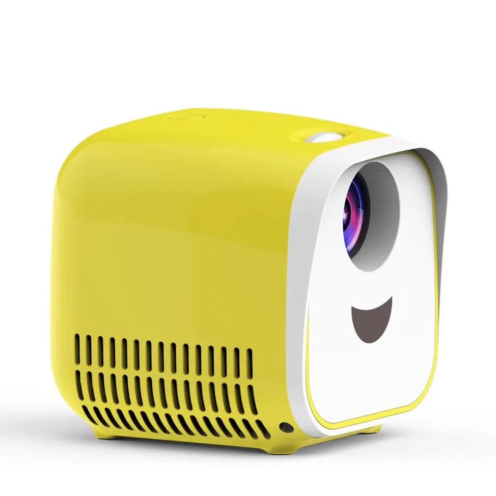 

L1 New Mini Projector USB Children Portable Projector Support Full HD 1080P Mini Early Education Projector Yellow version