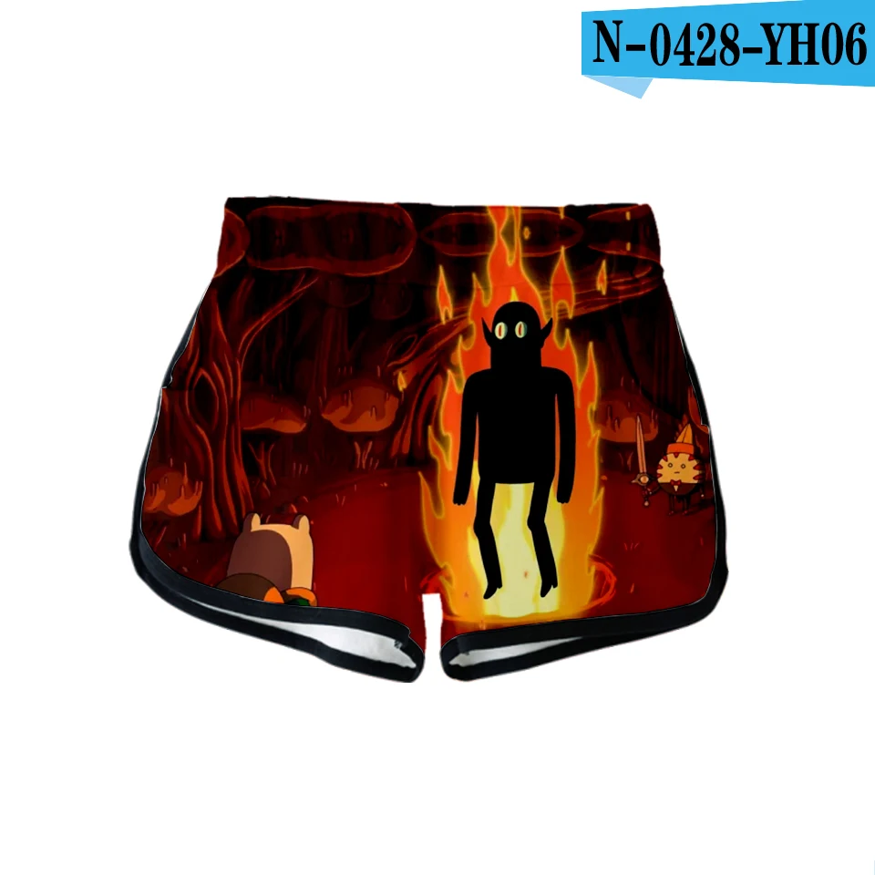 Свободные LUCKYFRIDAYF Adventure Time 3D модные шорты американский американский мультфильм талии шорты для женщин хлопок 3D Повседневные Шорты - Цвет: N0428