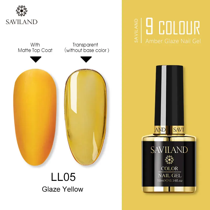 10ML LL05 SAVILAND Радужный Янтарный глазирующий гель полноцветный УФ-гель для ногтей 10 мл 7 мл замачивающийся Гель-лак для самостоятельного дизайна ногтей нужно верхнее Базовое покрытие - Цвет: 10ML LL05