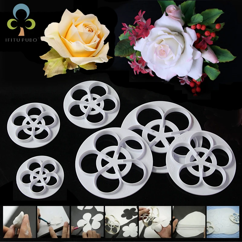 

1 Set Fondant Cake Sugar craft Rose Flower Decorating Cookie Mold Gum Paste Cutter Tool Baking Tool Chicken Accessories GYH