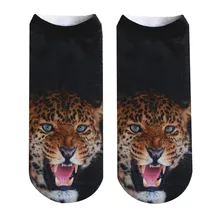 Популярные забавные Женские носочки мужские носочки повседневные носки с 3D принтом тигра льва животных носки Medias tobilleras para mujer 102#3