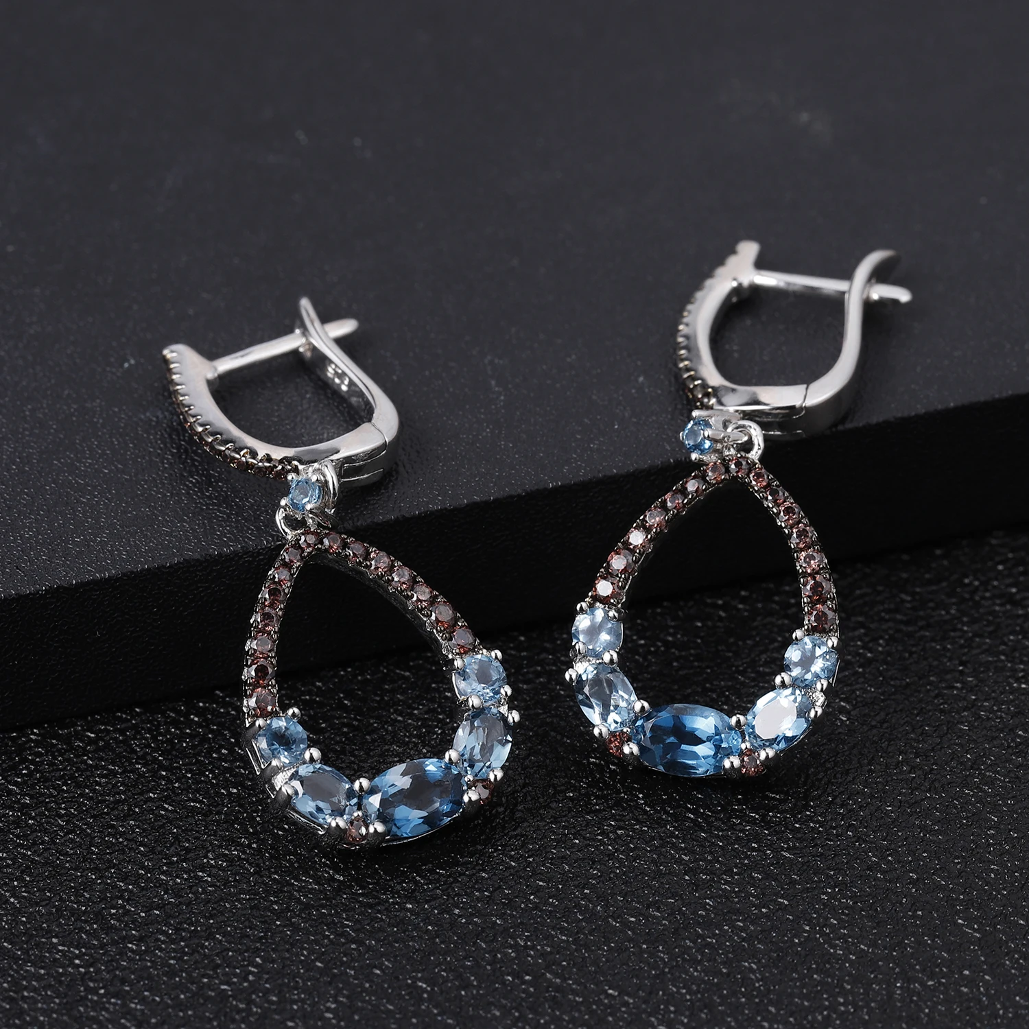 Женские Балетные серьги GEM'S элегантные Висячие сережки из стерлингового