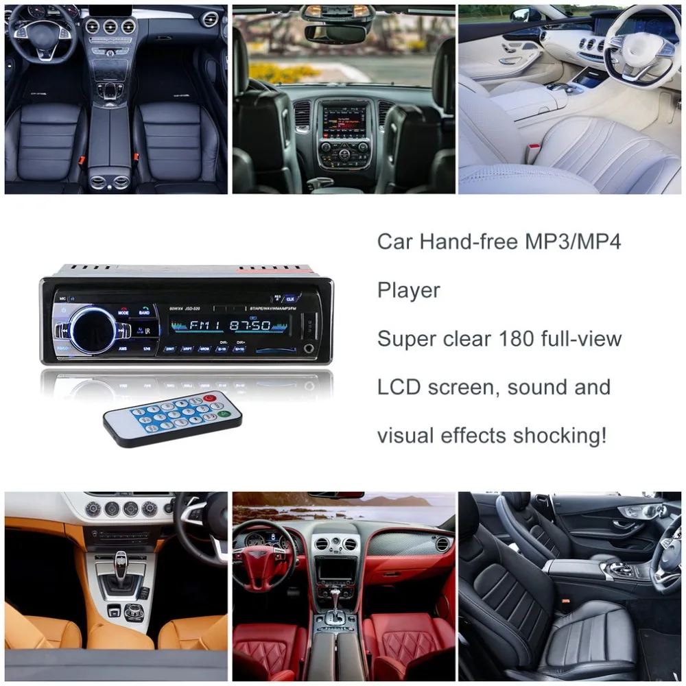 Jsd-520 Car Mp3 Car Wireless Player Card Radio Audio And Video Sound Mp3 Car Audio And Video Player Audio