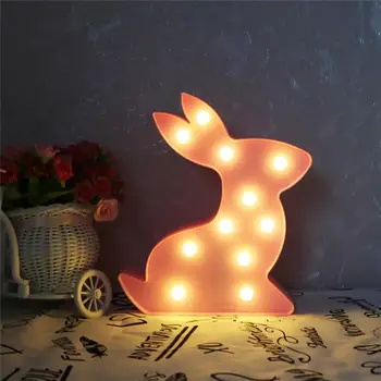 

Funny Rabbit Shape Night Lamp Chic Desktop Light Bedside Decorative Light Home Decor Lamp For Kids Room Bedroom (Random Color)