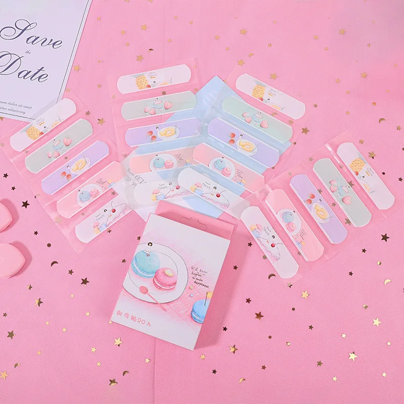 20 шт. Kawaii Очаровательные дышащие пластыри с мультяшным рисунком на открытом