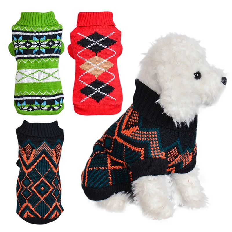 Милый свитер для собаки демисезонная одежда для домашних животных вязаный пуловер для маленьких собак кошек повседневная одежда для собак теплое пальто для кошек милый костюм для домашних животных