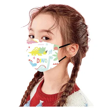 

10pcs Face Masks Kids Children Cartoon Dinosaurs Funny Prints Washable Reusable Face Mask With 10 Pcs Filters Mascarillas