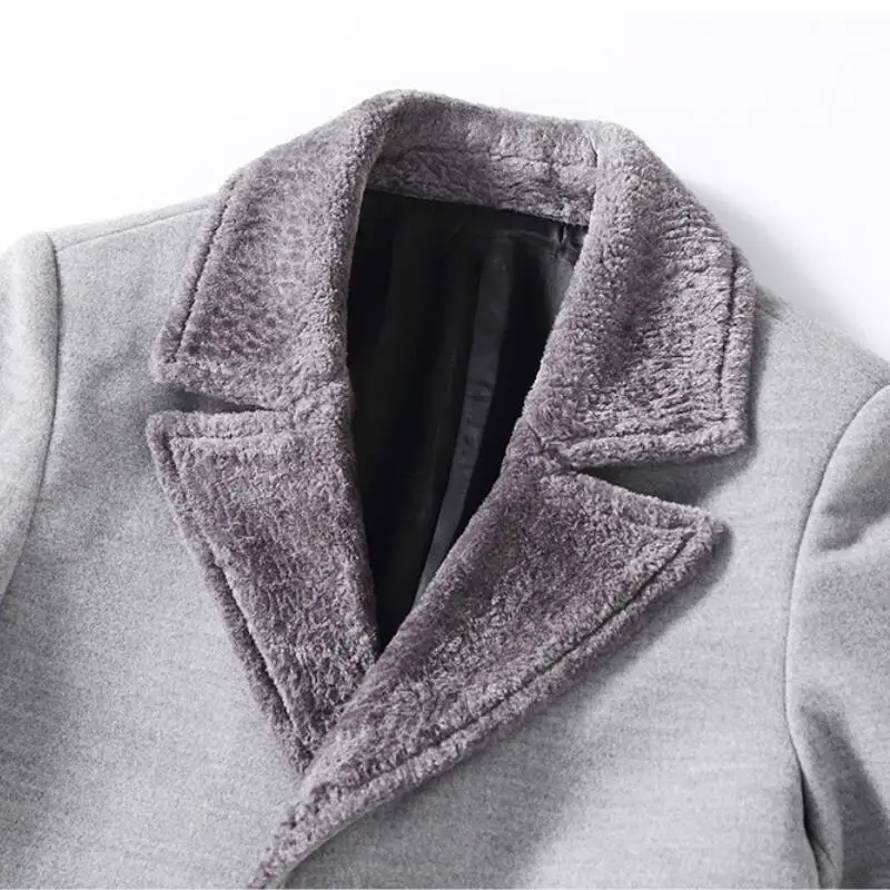 2021 Winter New Wool Blends Men Windbreaker High Quality Long Men Casual Coat  Fashion Business Warm Thick Mens Woolen Coats