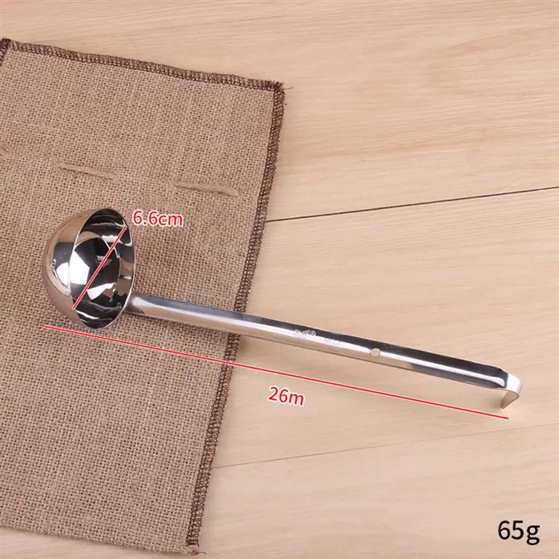 4pcs Hanging Hook Ladle Spoons Stainless Steel Long Handle Heavy Duty Ladle Serve Soups Ladle For Kitchen Cooking Utensils