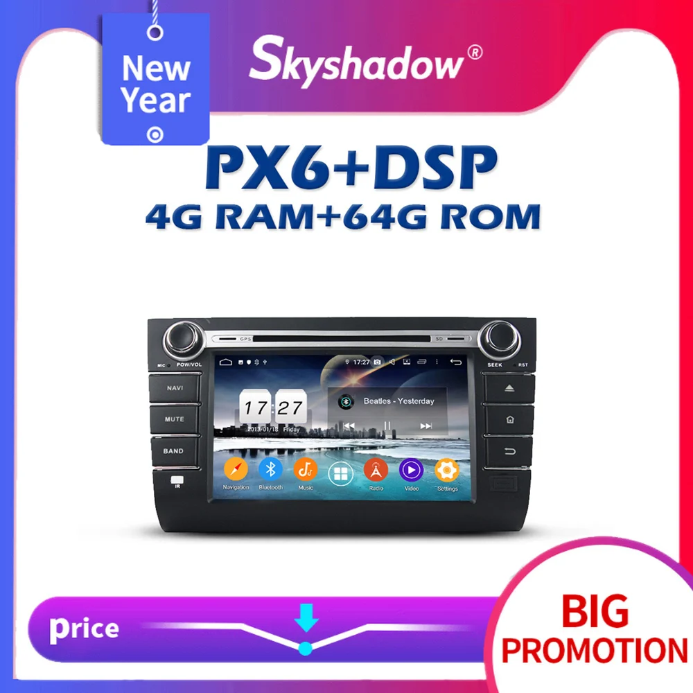 Автомобильный DVD-плеер PX6 DSP 720P Android 11 0 4 Гб + 64 ГБ GPS карта RDS радио Wi-Fi IPS Bluetooth 5 для
