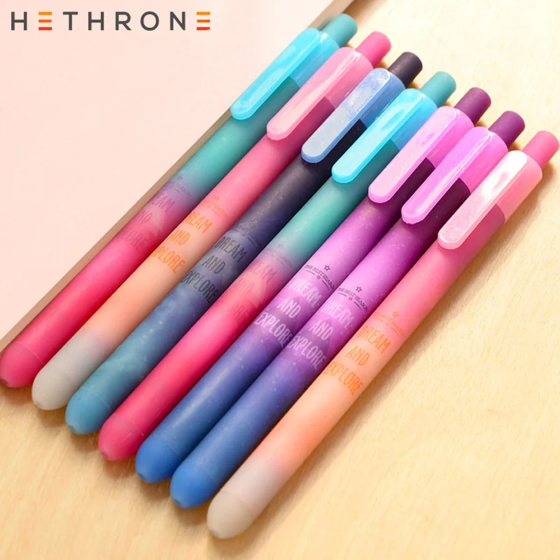 Hethrone 4 шт. фиолетовая гелевая ручка для письма звездное небо каллиграфия