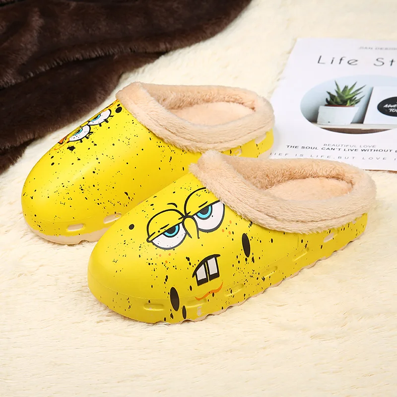 

Men Slippers High Quality EVA Plush Winter Home Slippers Short Plush Flat Heel male Slipper Warm Indoor Slide Shoes